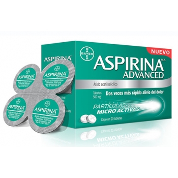 ASPIRIN ADVANCED 20 TABS 500 MG