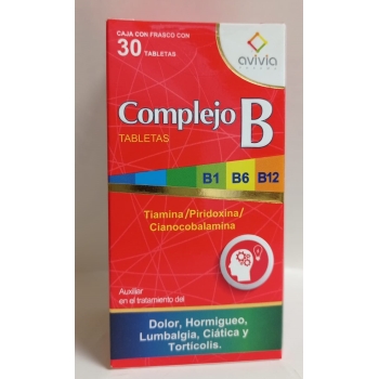 COMPLEJO B B1,B6,B12 30 TABLETAS AVIVIA