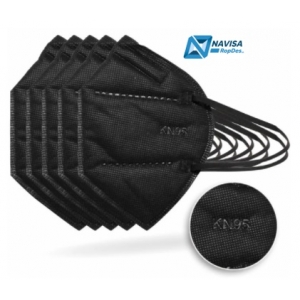 CUBREBOCA PLEGABLE VS  POLVOS Y PARTICULAS KN95 NEGRO CJ. C/10 PZ.
